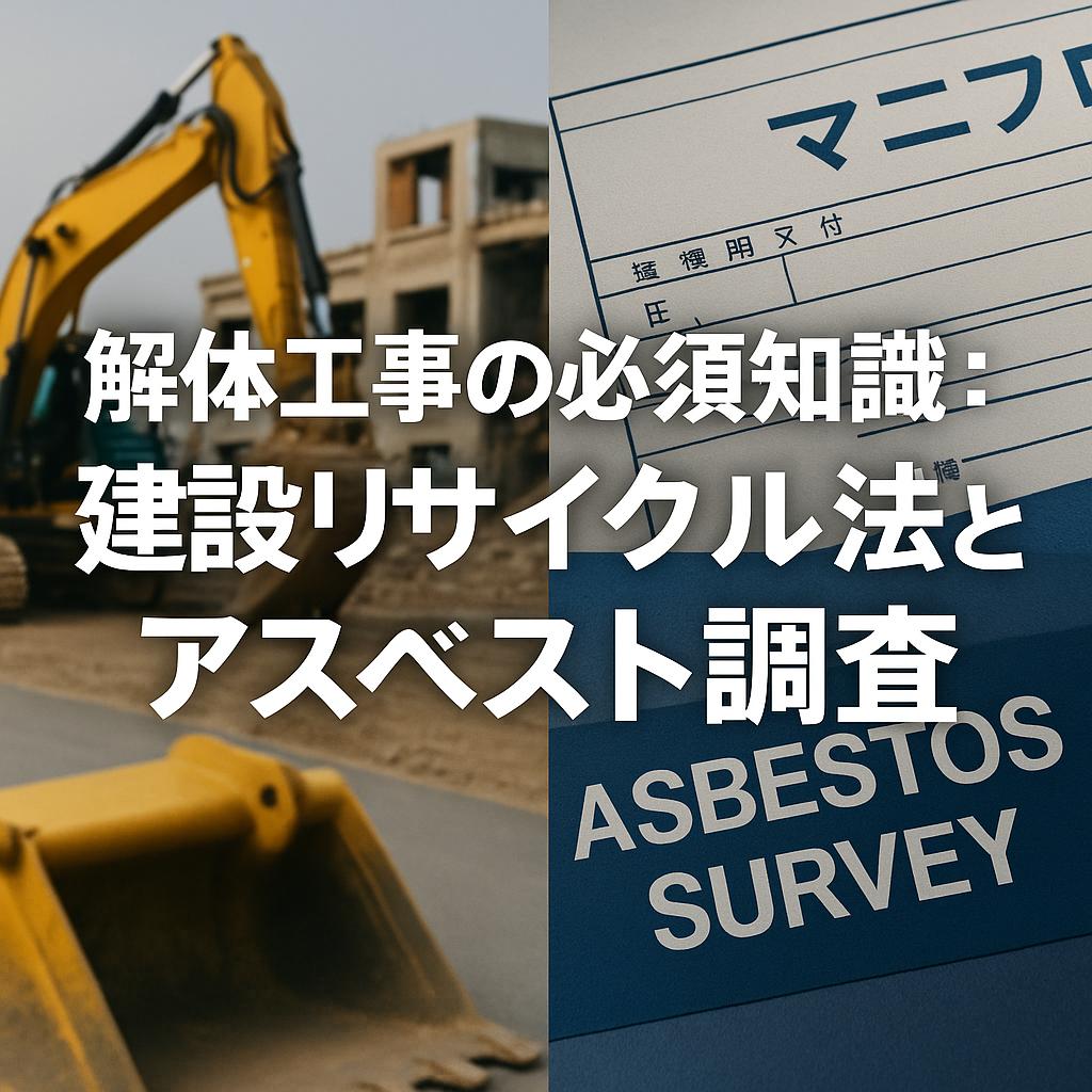 解体工事の必須知識：建設リサイクル法とアスベスト調査