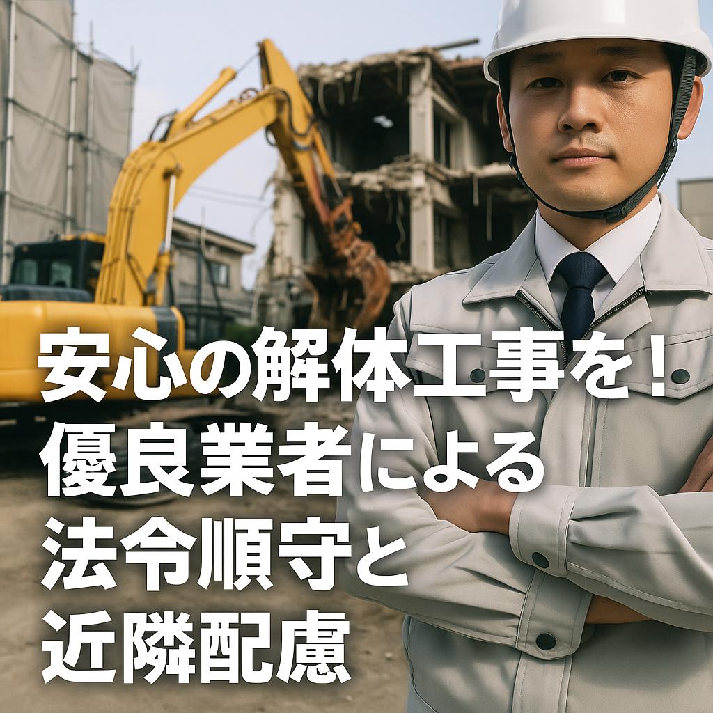 安心の解体工事を！優良業者による法令順守と近隣配慮
