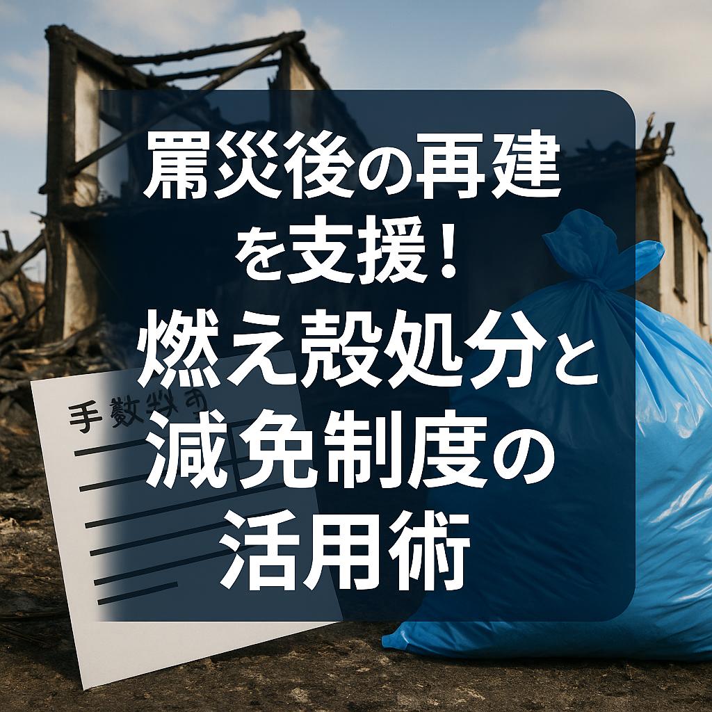 罹災後の再建を支援！燃え殻処分と減免制度の活用術