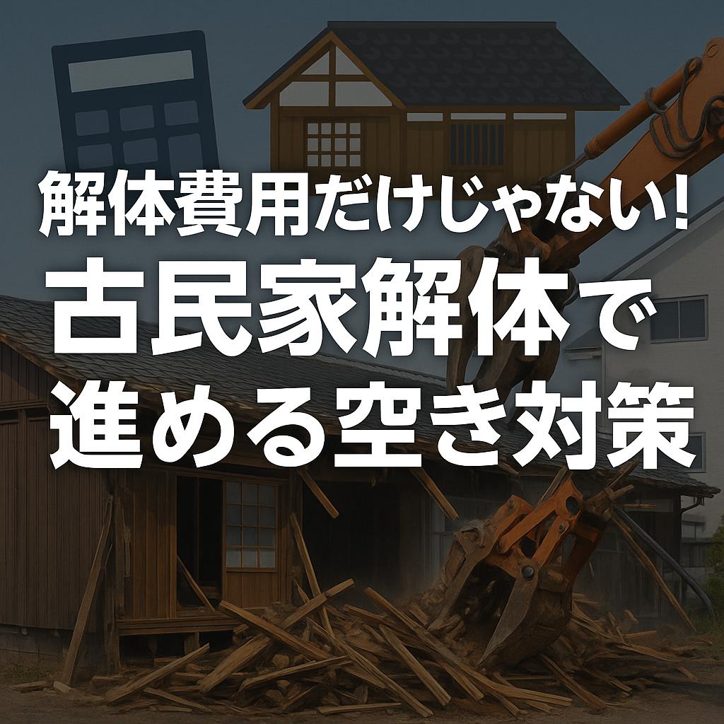 解体費用だけじゃない！古民家解体で進める空き家対策