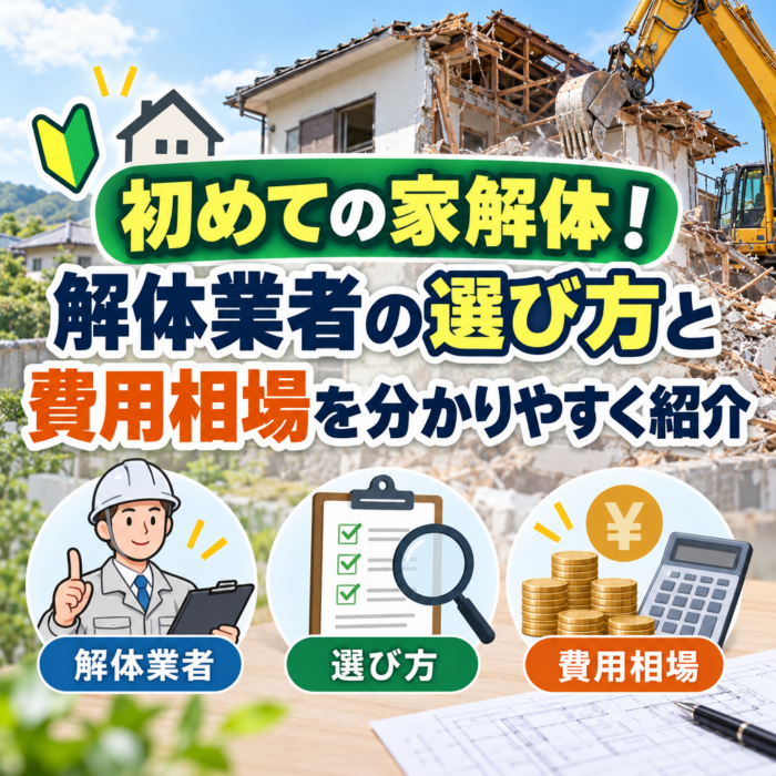 初めての家解体！解体業者の選び方と費用相場を分かりやすく紹介